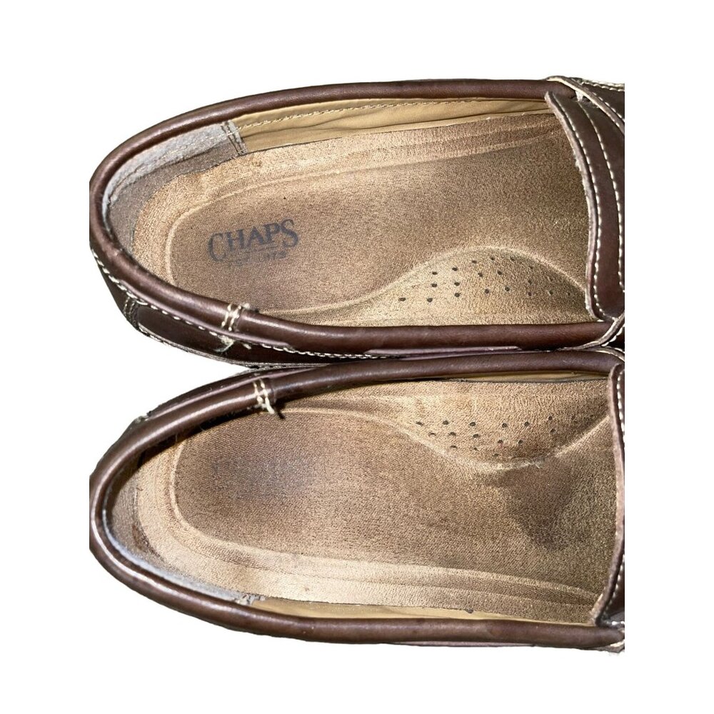 Chaps Men’s Loafers 10.5M Brown Leather Tassel Slip On Dress Shoes 96-26098 - Picture 6 of 16